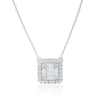 Baguette and Round Diamond Cluster Pendant
