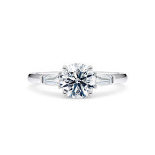  Round Brilliant and Baguette Diamond Trilogy Engagement Ring