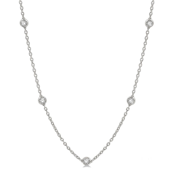 Bezel Set Diamond Chain Necklace
