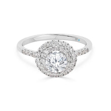  Round Brilliant Double Halo Diamond  Engagement Ring
