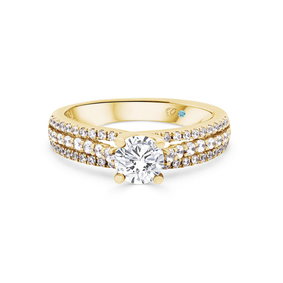 Zahra 3 row Solitaire Diamond Engagement Ring