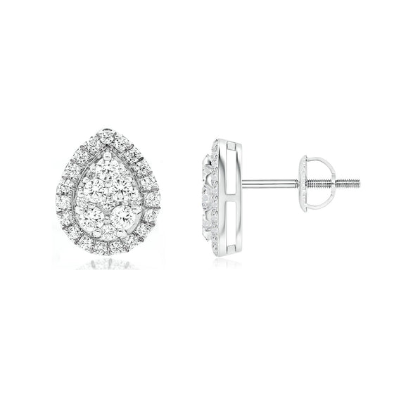 Pear Cluster Diamond Earrings