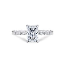  Radiant Shoulder Set Diamond Engagement Ring