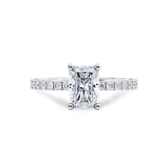 Radiant Shoulder Set Diamond Engagement Ring