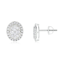  Oval Cluster Diamond Earrings