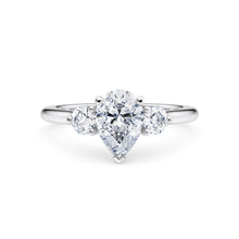  Pear and Round Brilliant Diamond Trilogy Engagement Ring