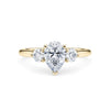 Pear and Round Brilliant Diamond Trilogy Engagement Ring