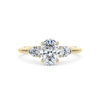 Oval and Pear Diamond Trilogy Engagement Ring