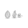 Pear Cut Single Halo Diamond Earrings