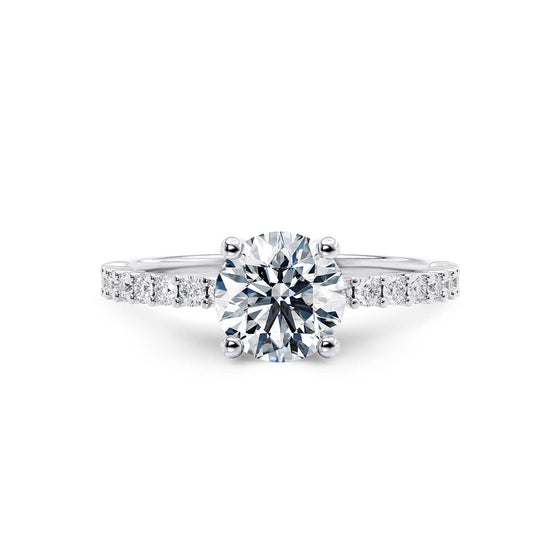 Round Brilliant Shoulder Set Diamond Engagement Ring