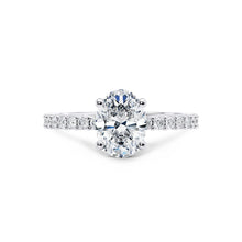  Oval Shoulder Set Diamond Engagement Ring