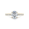 Oval Shoulder Set Diamond Engagement Ring