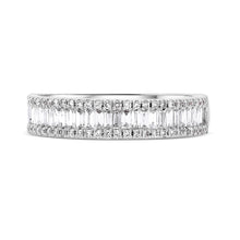  Triple round baguette and round diamond ring