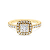 18ct Gold Cushion Diamond Cluster Engagement Ring
