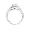 18ct Gold Cushion Diamond Cluster Engagement Ring