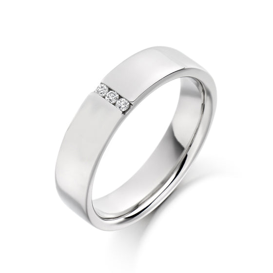 Platinum and Diamond Men's Wedding Band