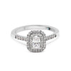 Emerald Cut Double Halo Diamond  Engagement Ring