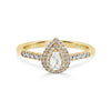 Pear Shaped Double Halo Diamond  Engagement Ring