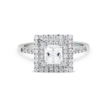  Princess Cut Double Halo Diamond  Engagement Ring