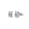 Emerald Cut Solitaire Diamond Stud Earrings