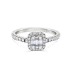 18ct Gold Emerald Cut Diamond Cluster Engagement Ring