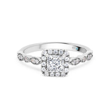  Layla Princess Halo Diamond Engagement Ring