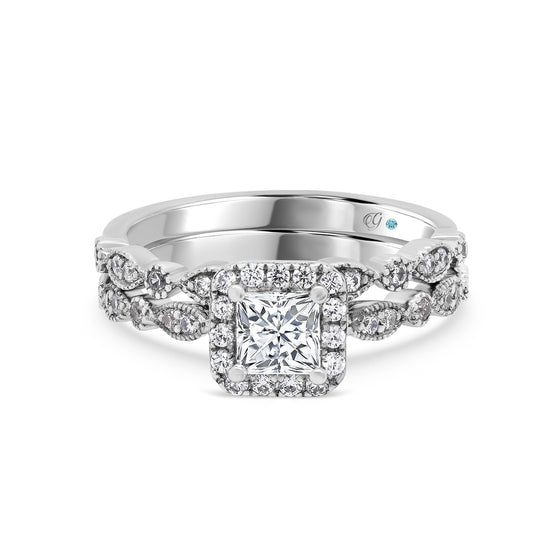Layla Princess Halo Diamond Engagement Ring
