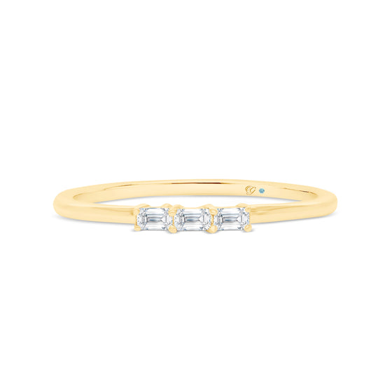 Letter O Morse Code Diamond Stacking Ring