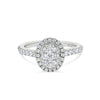 18ct Gold Oval Diamond Cluster Engagement Ring
