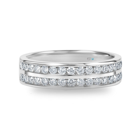 Double Row Channel Set Diamond Ring