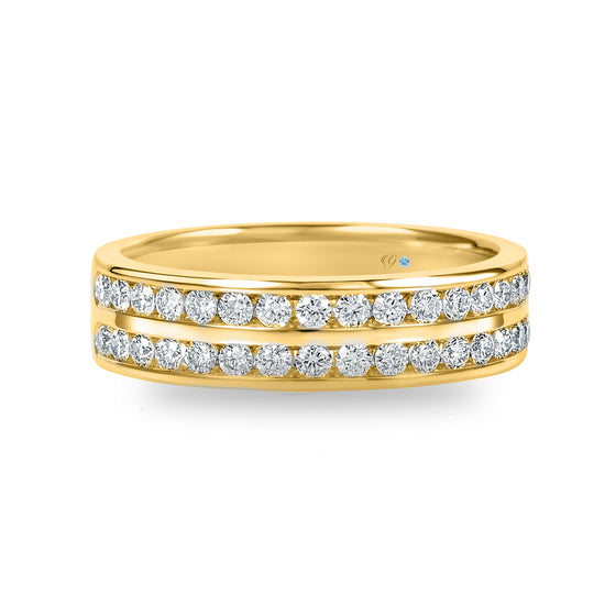 Double Row Channel Set Diamond Ring