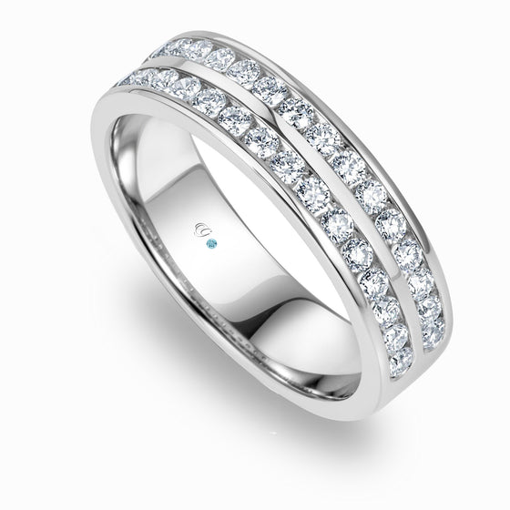 Double Row Channel Set Diamond Ring