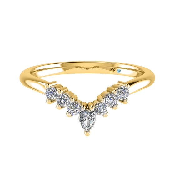 7 Stone Wishbone Diamond Ring
